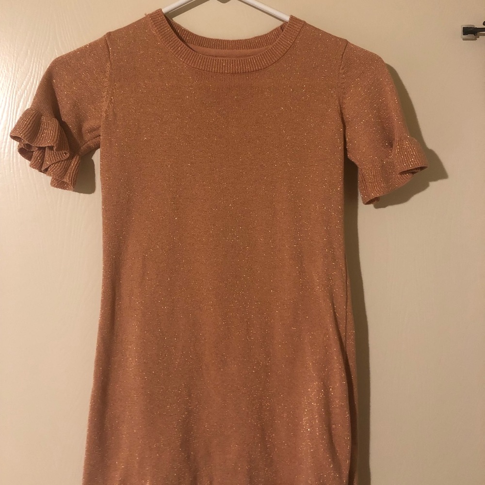Gymboree rose gold shimmer sweater dress, size 5